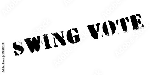 Swing Vote rubber stamp. Grunge design with dust scratches. Effects can be easily removed for a clean, crisp look. Color is easily changed.