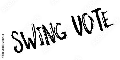 Swing Vote rubber stamp. Grunge design with dust scratches. Effects can be easily removed for a clean, crisp look. Color is easily changed.