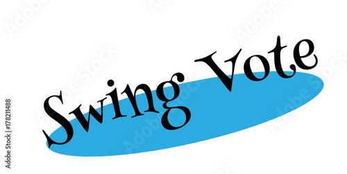 Swing Vote rubber stamp. Grunge design with dust scratches. Effects can be easily removed for a clean, crisp look. Color is easily changed.