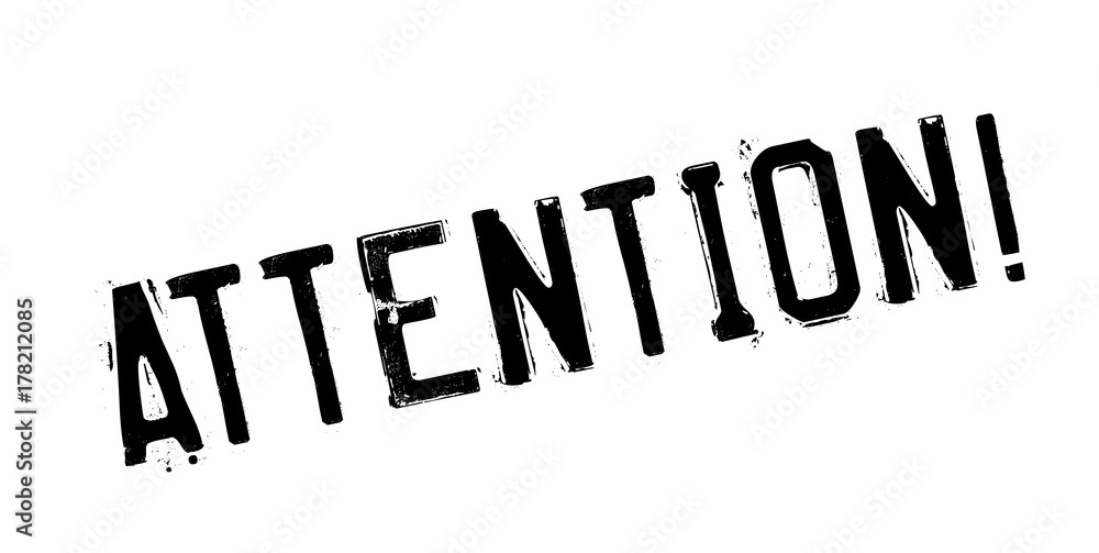 Attention rubber stamp. Grunge design with dust scratches. Effects can be easily removed for a clean, crisp look. Color is easily changed. Attention rubber stamp. Grunge design with dust scratches. Effects can be easily removed for a clean, crisp look. Color is easily changed.