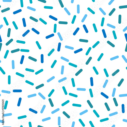 Festival seamless pattern with blue confetti or donut s glaze  sprinkles. Repeating background  vector illustration