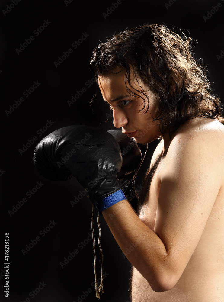 young furious boxer