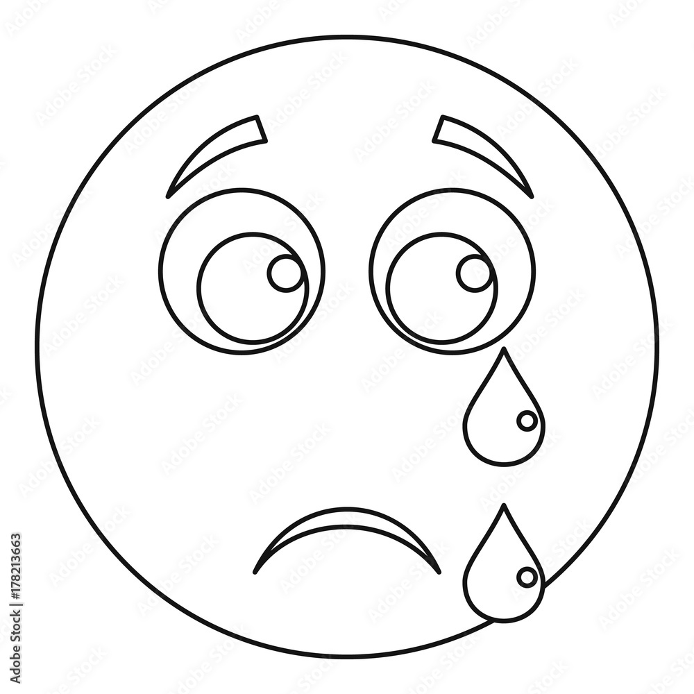 Cry smile icon vector thin line Cry smile icon vector thin line