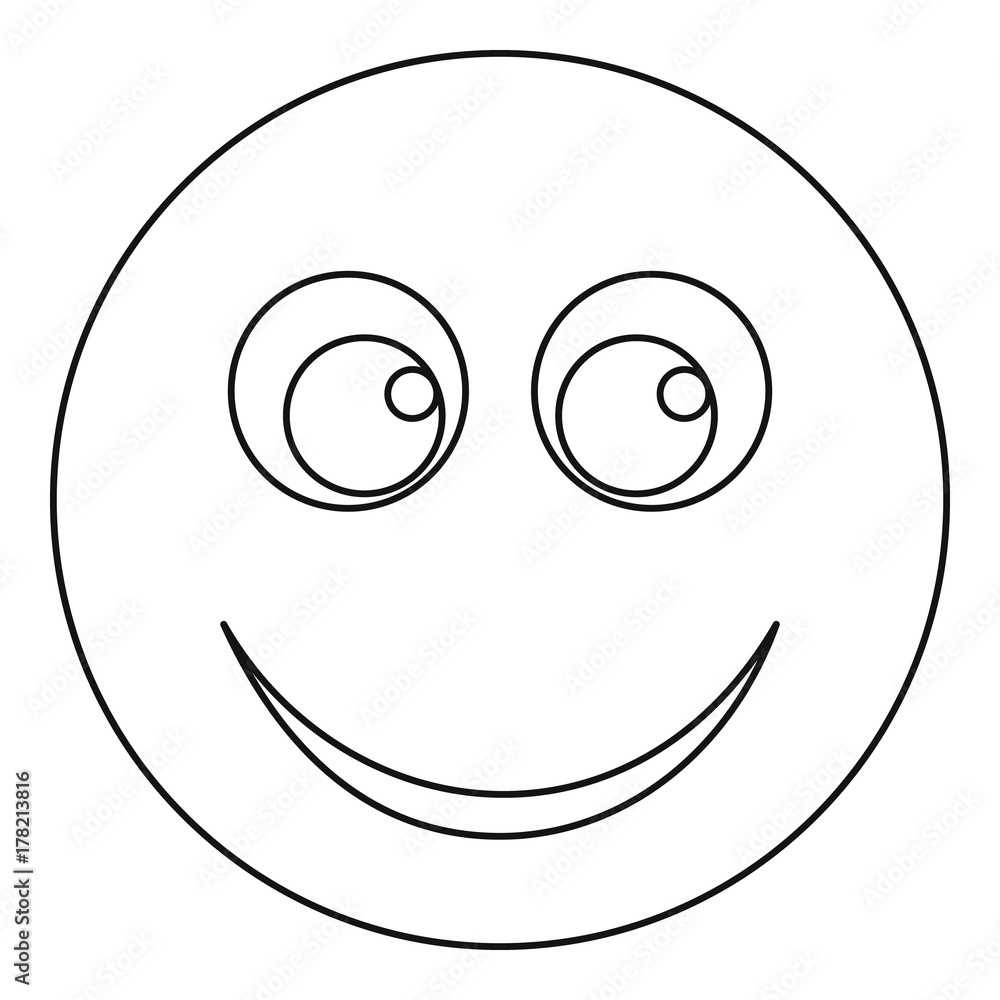 Fototapeta premium Smile icon vector thin line