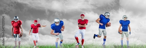 american football players wide on field