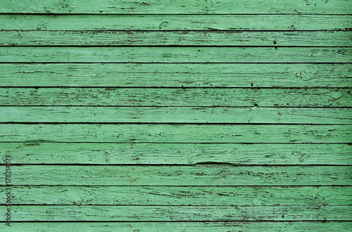 Old green wooden wall