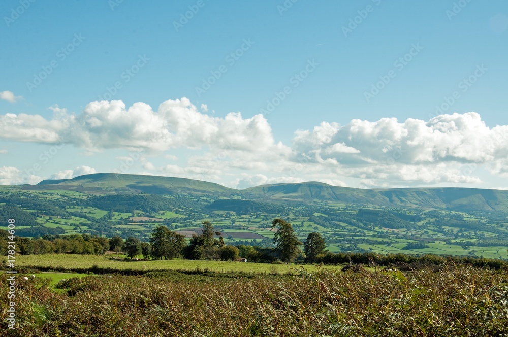 Obraz premium Countryside scenery in the autumn of the Brecon beacons near the Begwns, Wales, United Kingdom.