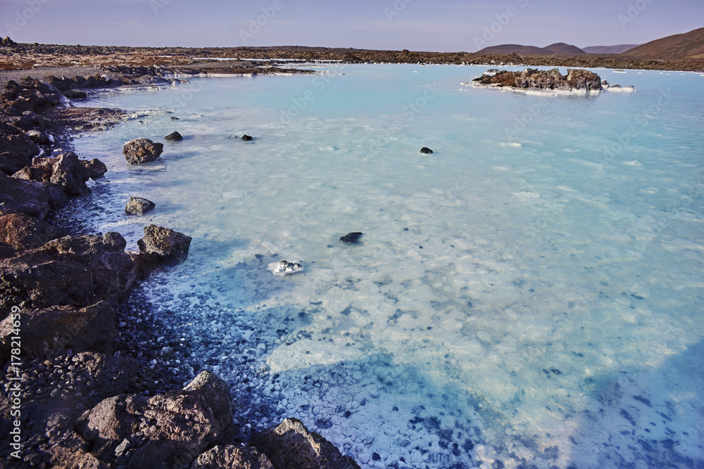 water of the blue lagoon spa in iceland