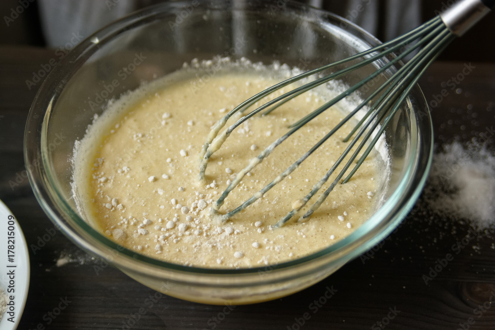 Baking pancakes in rural kitchen Baking pancakes in rural kitchen