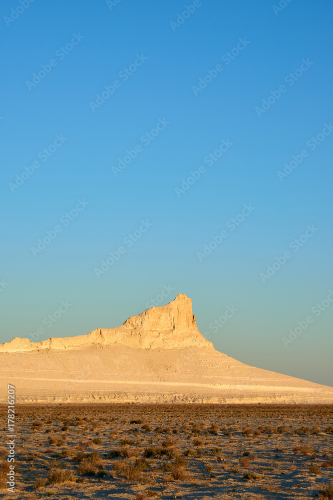 On the Ustyurt Plateau. Desert and plateau Ustyurt or Ustyurt plateau is located in the west of Central Asia, particulor in Kazakhstan, Turkmenistan and Uzbekistan.