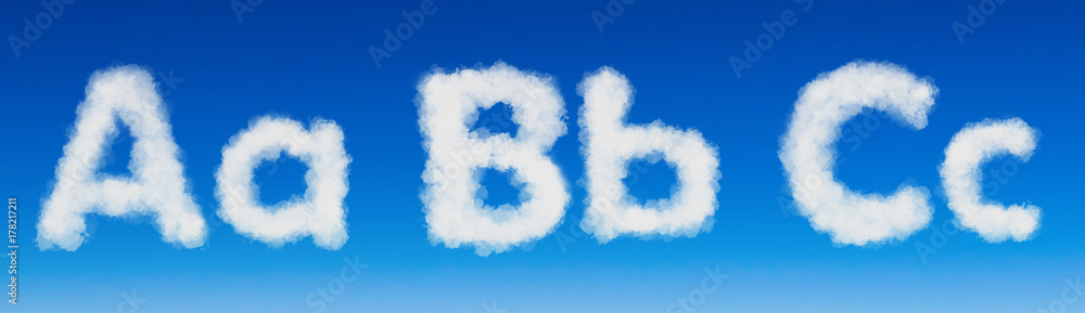 Set - the English alphabet from clouds ABC Set - the English alphabet from clouds ABC