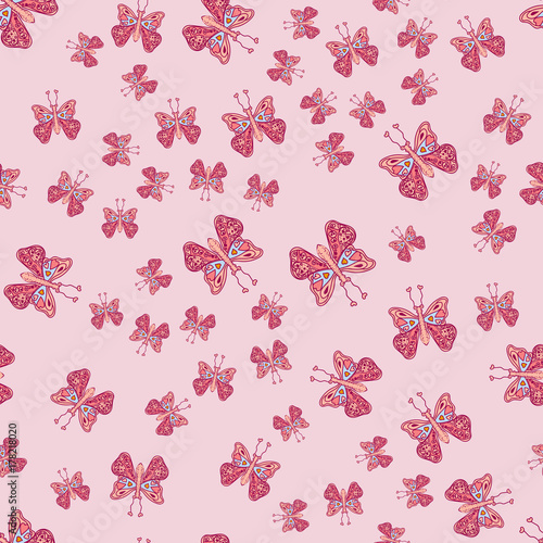 hand drawn butterfly pattern, cute elegant design for print
