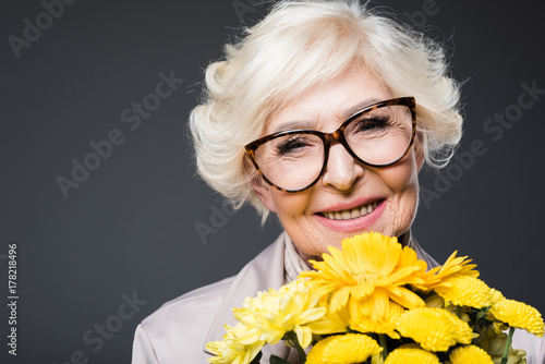 happy senior lady