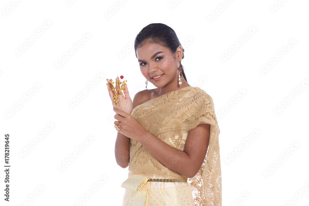 Thai Silk Clssic Traditional Costume National style in Beautiful Fashion Model Thai Silk Clssic Traditional Costume National style in Beautiful Fashion Model