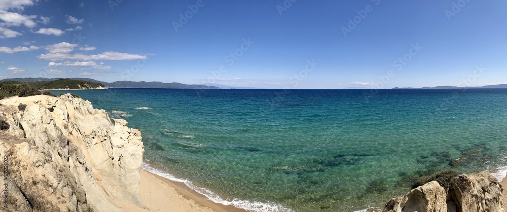 Sea and rocks, Ierissos beach, Chalkidiki, Greece
