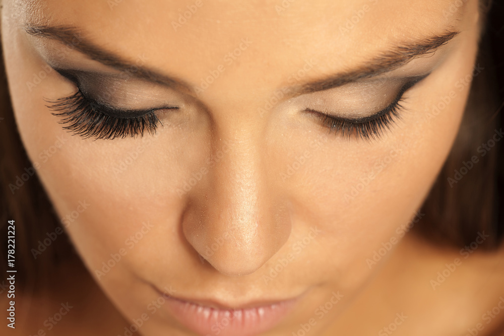 female eye with and without lash extension female eye with and without lash extension