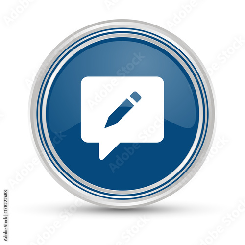 Blauer Button - Schreiben
