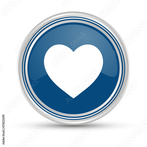 Blauer Button - Herz