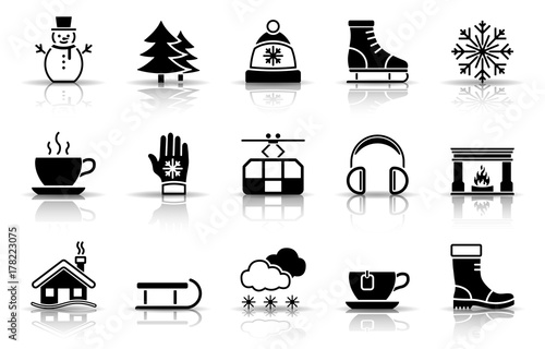 Winter Iconset - Schwarz (Schatten)