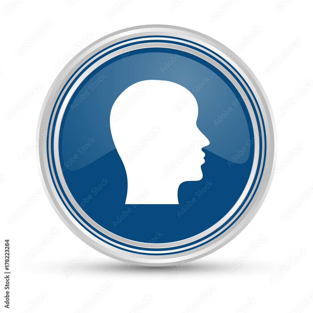 Blauer Button - Kopf Blauer Button - Kopf