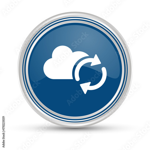 Blauer Button - Wolke - Synchronisation