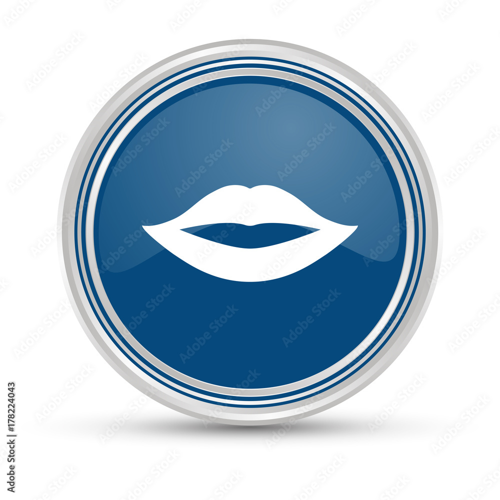 Blauer Button - Lippen Blauer Button - Lippen