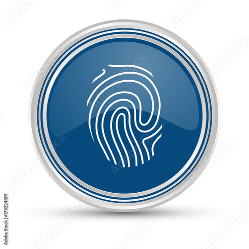 Blauer Button - Fingerabdruck - ID