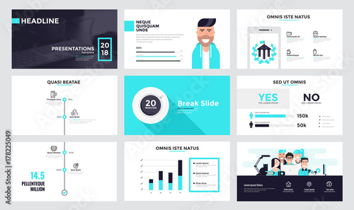 Infographics slide template design 7