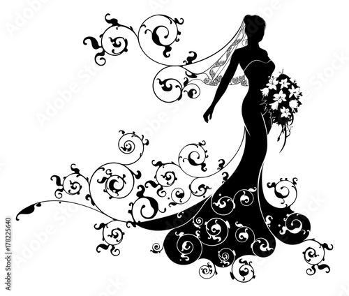 Bride Bouquet Wedding Silho...
