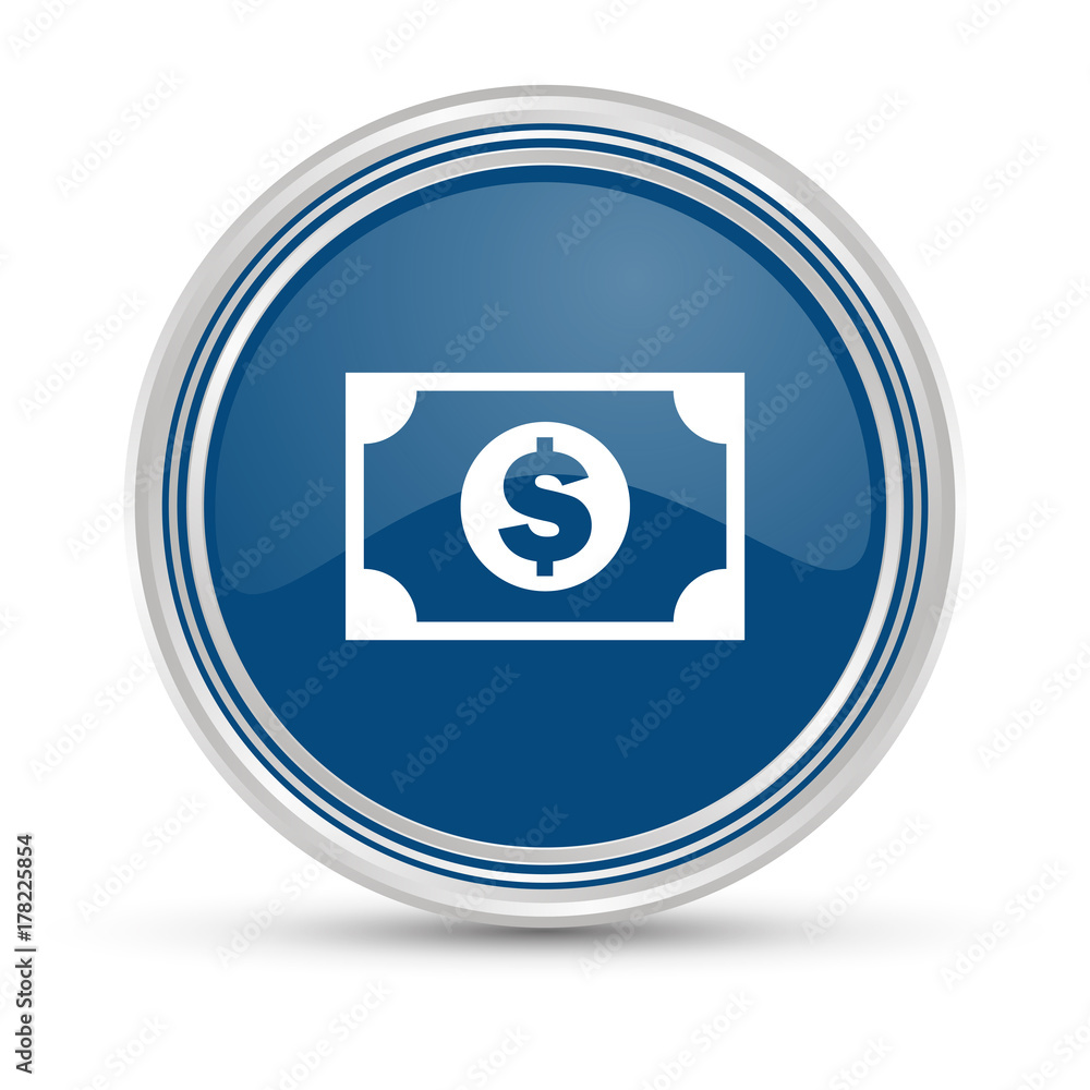 Blauer Button - Geldschein - Dollar Blauer Button - Geldschein - Dollar