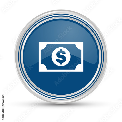 Blauer Button - Geldschein - Dollar