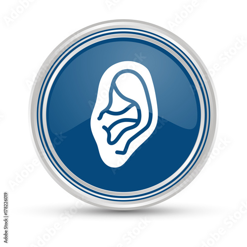 Blauer Button - Ohrmuschel