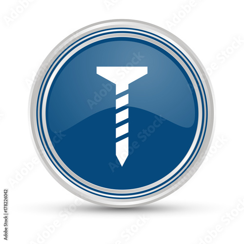 Blauer Button - Schraube