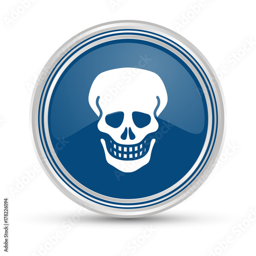 Blauer Button - Schädel