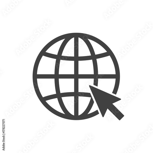 Internet icon. Go to web sign - simple flat design isolated on white background, vector