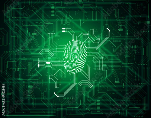 integrated fingerprint in electronic computer circuit board
