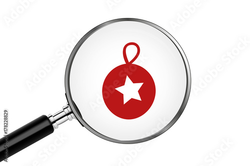 Lupe sucht/findet - Christbaumkugel mit Stern