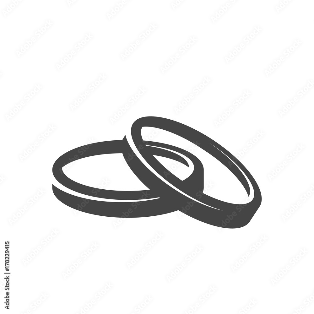 Wedding agency logo design with rings Royalty Free Vector