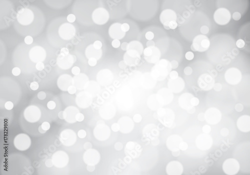 Abstract white bokeh light on gray background vector illustration.