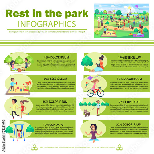Rest in Park Infographics Poster with Pictures