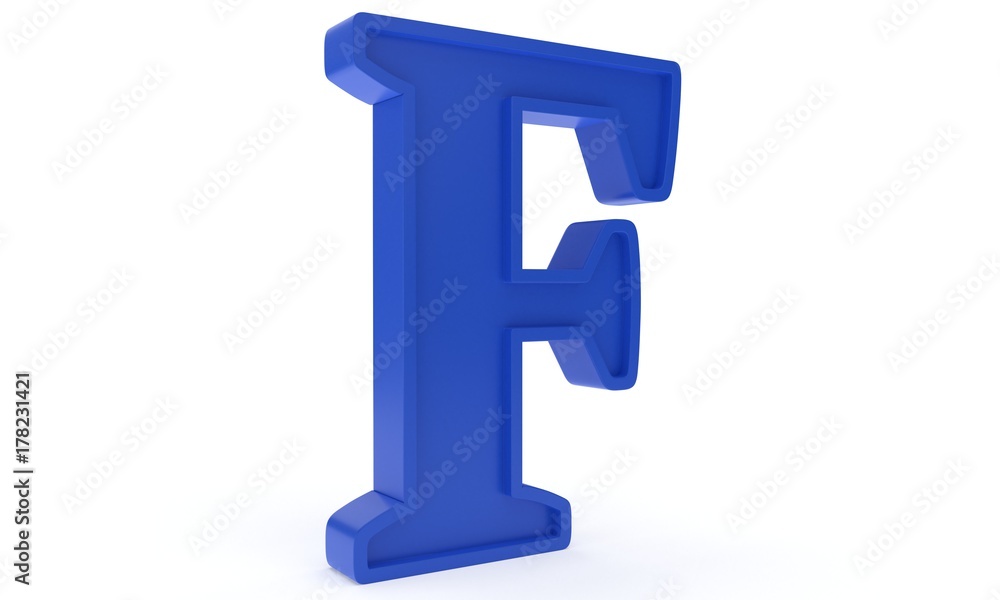 Blue letter F, 3d rendering Blue letter F, 3d rendering
