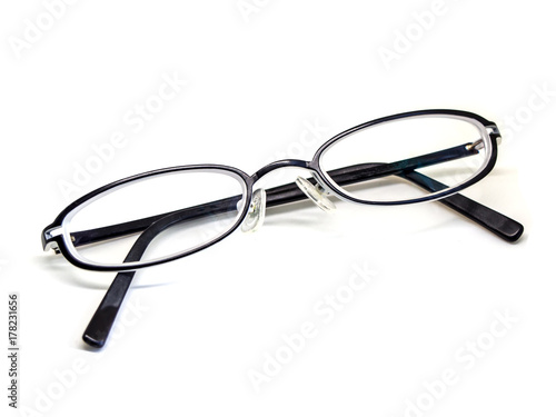 isolated glasses on white background