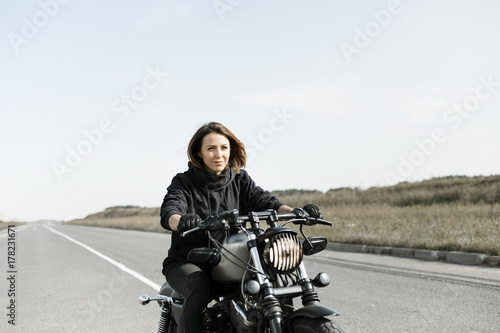 Biker Woman on motorcycle © Kaponia Aliaksei
