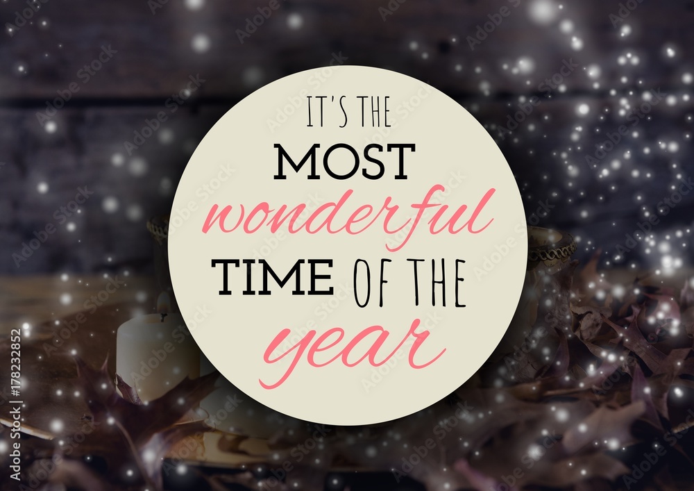 Fototapeta premium merry Christmas and happy new year text on Christmas background