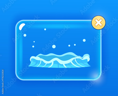 Blue Geyser Flow of Water from under Earth Drawing