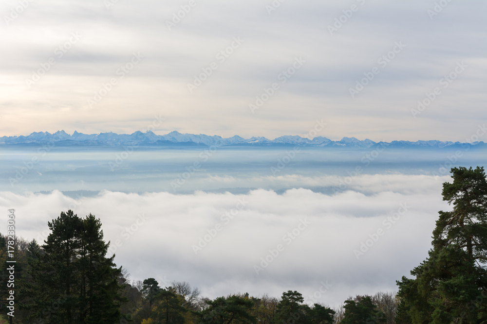 Schweizer Alpen kette über dem nebel - Nebelmeer