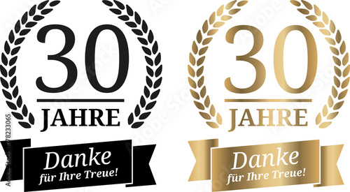 Siegel 30 Jahre golden und schwarzweiß