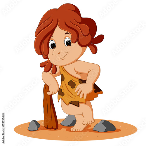 Cartoon caveman smiling 