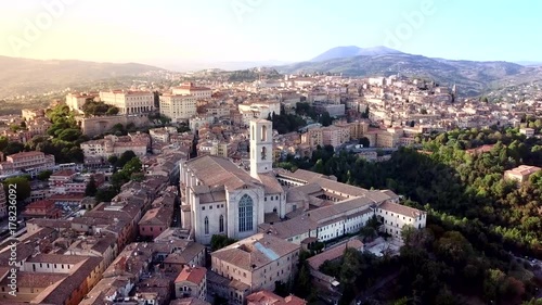 Aerial view of Perugia Tuscany Italy photo