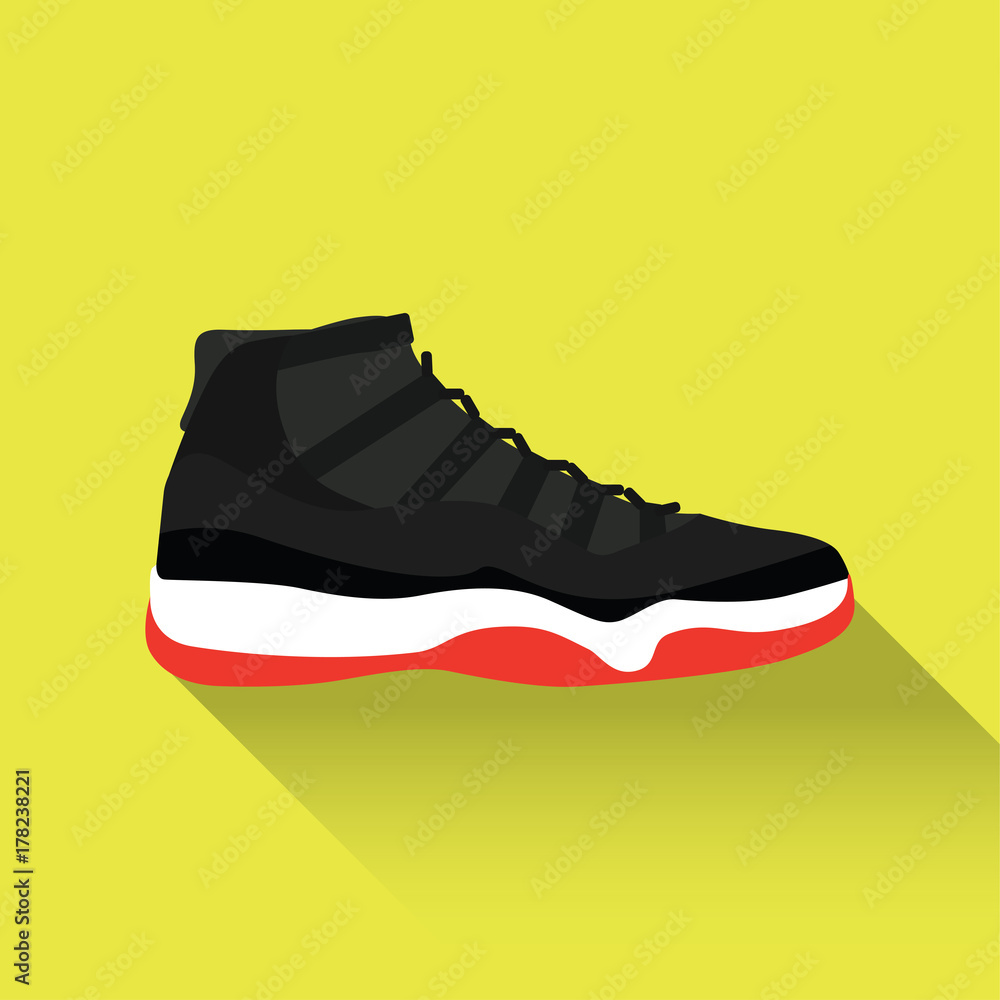 Nike - Air Jordan 12. Vector stock illustration. Sport wear for men and  women. Flat design. Vector illustration. Stock Vector | Adobe Stock